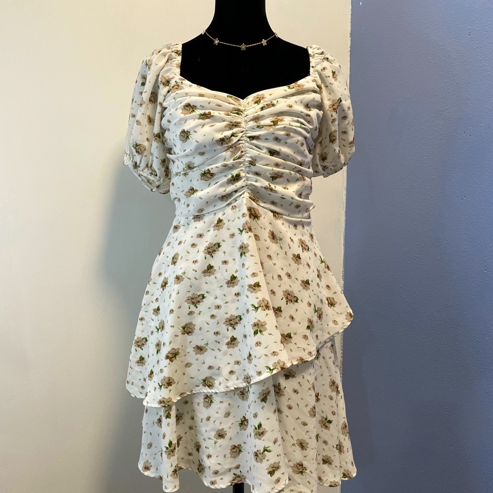 Flower White Dress - Summer Dress - Spring Dress